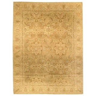 Contemporary Tabriz Floral Design Beige Handmade Rug by Doris Leslie Blau For Sale