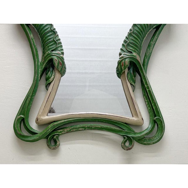 Art Nouveau Carved Wood Mirror with Calla Lilys, 1900s For Sale - Image 5 of 15