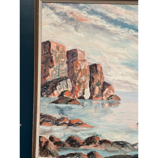 Original Large Swedish Oil on Panel – “Coastal Landscape” – Signed – Vintage & Framed – 108 × 87 cm (42.5" × 34.3") incl....