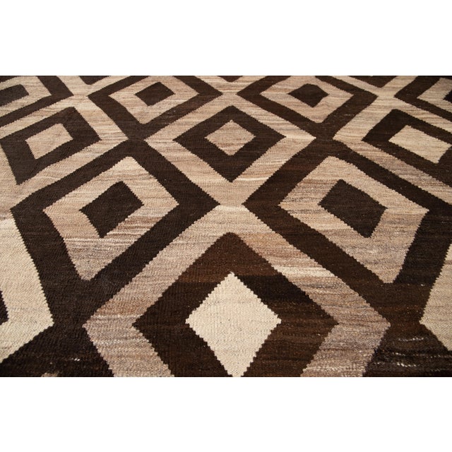 21st Century Contemporary Turkish Kilim Wool Rug For Sale - Image 9 of 13