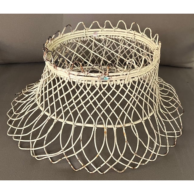 Late 19th Century Antique French Victorian Oval Wire Garden Basket or Planter For Sale - Image 5 of 13