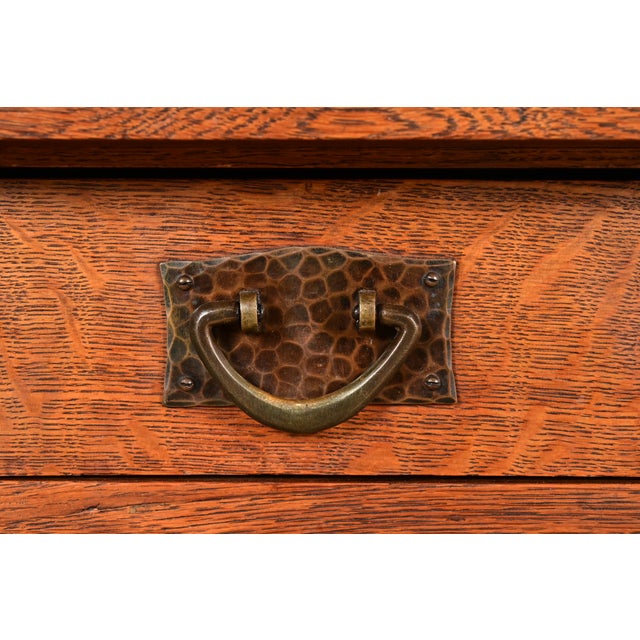 Gustav Stickley Antique Mission Oak Arts & Crafts Dresser With Mirror, Circa 1910 For Sale - Image 9 of 16
