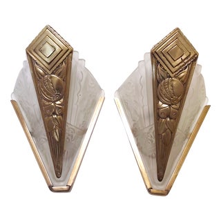 Art Deco Wall Lights, 1920s, Set of 2 For Sale