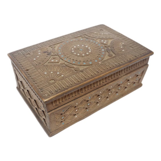 Vintage Hucul Wooden Box, 1920s For Sale