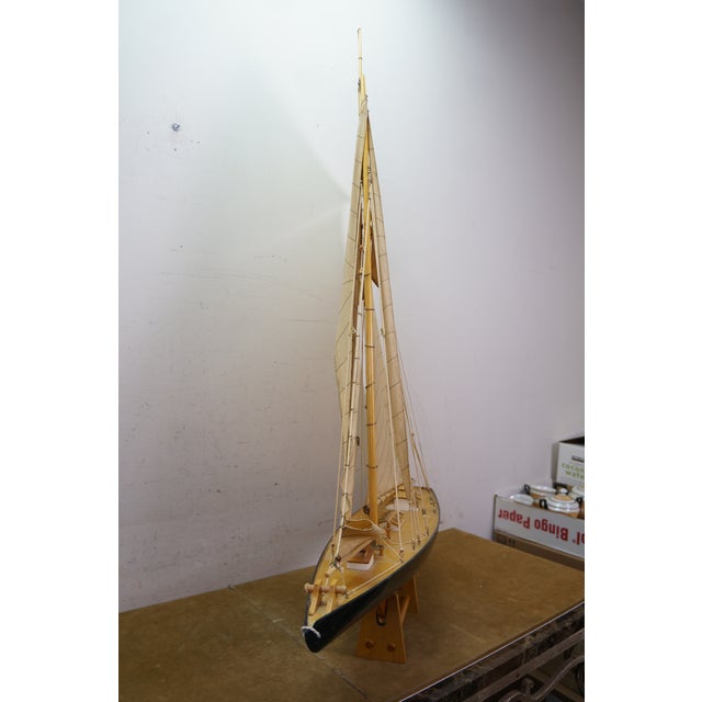 Vintage Columbia Americas Cup Nautical Sailboat Yacht Model 47" For Sale - Image 6 of 18
