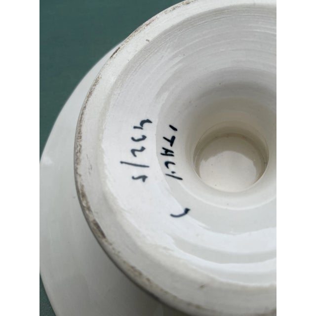 Vintage Hand Painted Italian Floral Cake Stand For Sale - Image 4 of 10