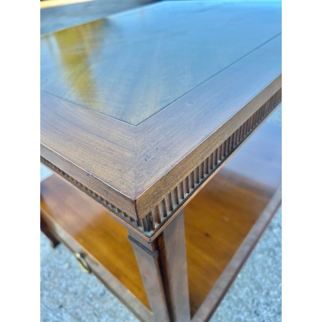 Baker Furniture Regency Style One Drawer Walnut End Table For Sale - Image 9 of 10