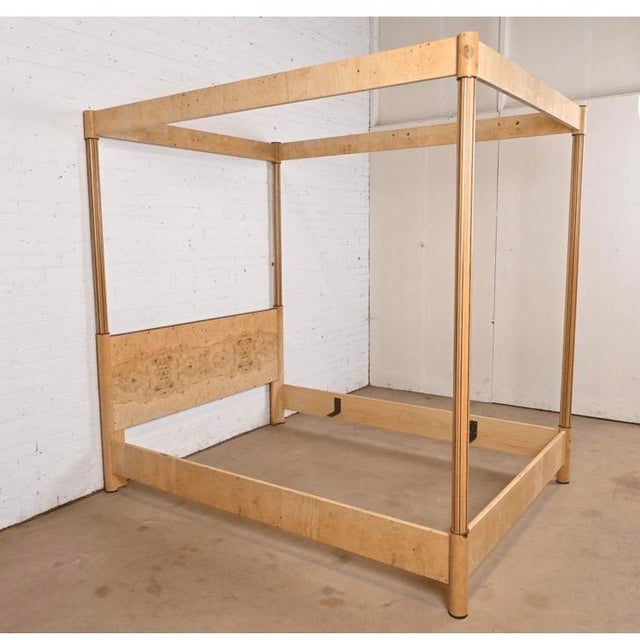 Henredon 1980s Milo Baughman Style Queen Canopy Bed by Henredon Scene Two For Sale - Image 4 of 5