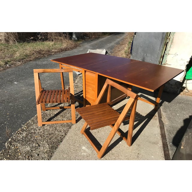 Drop-Leaf Dining Table & 2 Chairs, 1960s, Set of 3 For Sale - Image 12 of 12
