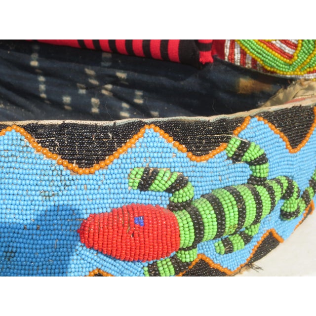 Yoruba Beaded Wall Altar/Shelf and Basket Circa 1990s For Sale In New York - Image 6 of 11