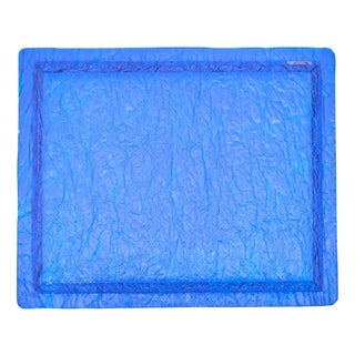 Frosted Blue Acrylic Glass Tray from Christian Dior, 1980 For Sale