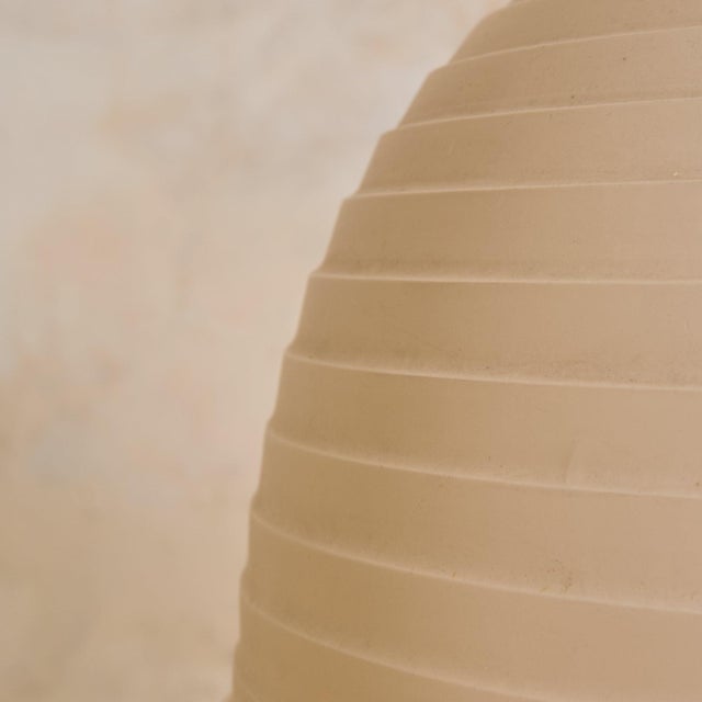 Cream Rare German Tripod Floor Lamp with Ribbed Shade by Bega, 1950s For Sale - Image 8 of 10