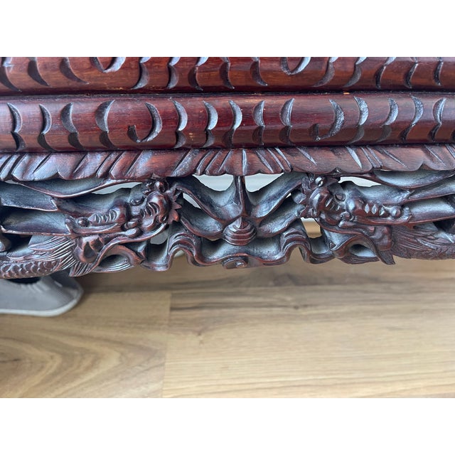 1900-1909 Gorgeous Chinese Chinoiserie Carved Vitrine Display Cabinet For Sale - Image 13 of 15