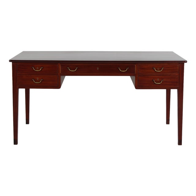 Writing Desk of Mahogany by A. J. Iversen for Ole Wanscher, Denmark, 1950 For Sale