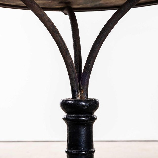 Antique French Bobbin Base Marble Bistro Table, 1890s For Sale - Image 6 of 10