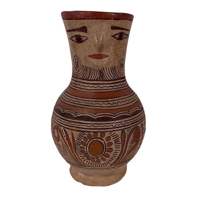 Mexican Folk Art Guerrero Nahua Figural Vase For Sale