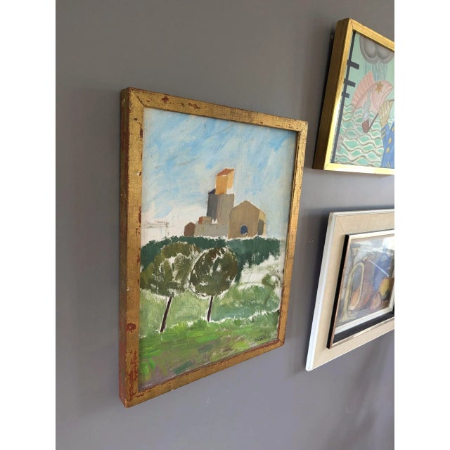 Mid-Century Modern 1956 Mid-Century Modern "Sant Pol De Mar" Vintage Oil Painting, Framed For Sale - Image 3 of 10