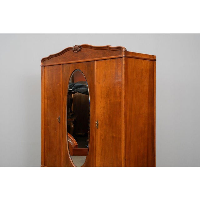 Art Nouveau Wardrobe in Walnut For Sale - Image 11 of 18