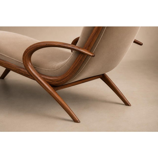 Rare Brazilian Modern Chaise Lounge in Caviúna and Mohair, John Graz, 1950s For Sale In New York - Image 6 of 18