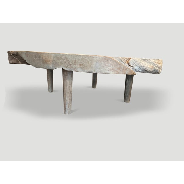 Andrianna Shamaris Impressive Organic Round Teak Wood Coffee Table For Sale In New York - Image 6 of 18