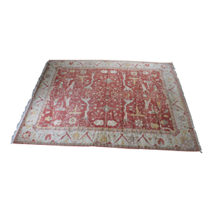 Vintage Turkish Hand Knotted Oushak Geometric Palace Area Rug Carpet 12' X 16.5'