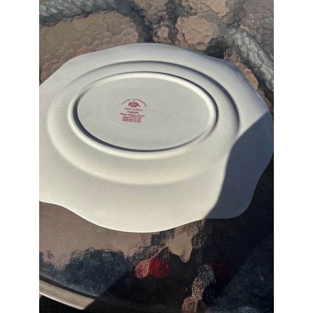 Johnson Brothers Red and White Floral Transfer ware Platter that is great for red transfer ware collectors and shabby chic...