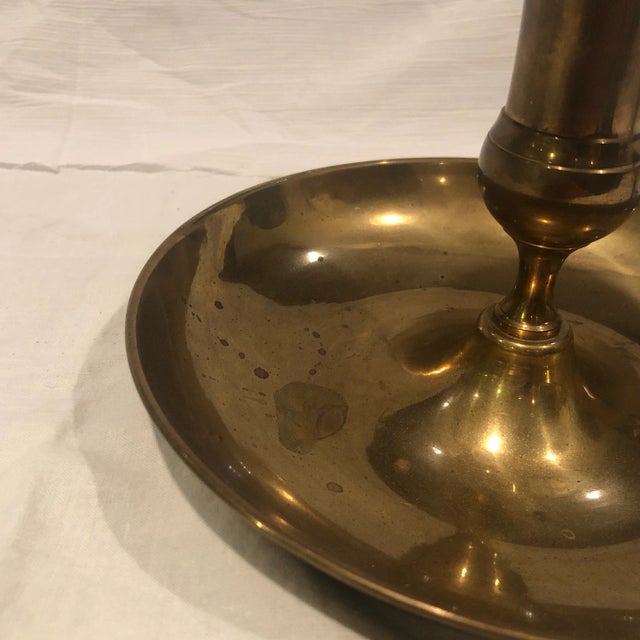 Vintage Hosley Brass Candlestick Holder With Wax Drip Tray Chairish