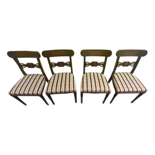 Vintage Carved Wood Dining Chairs – Set of 4 For Sale