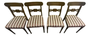 Vintage Carved Wood Dining Chairs – Set of 4