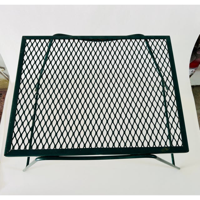Green 70's Midcentury Modern Mesh Top Outdoor Table For Sale - Image 8 of 9