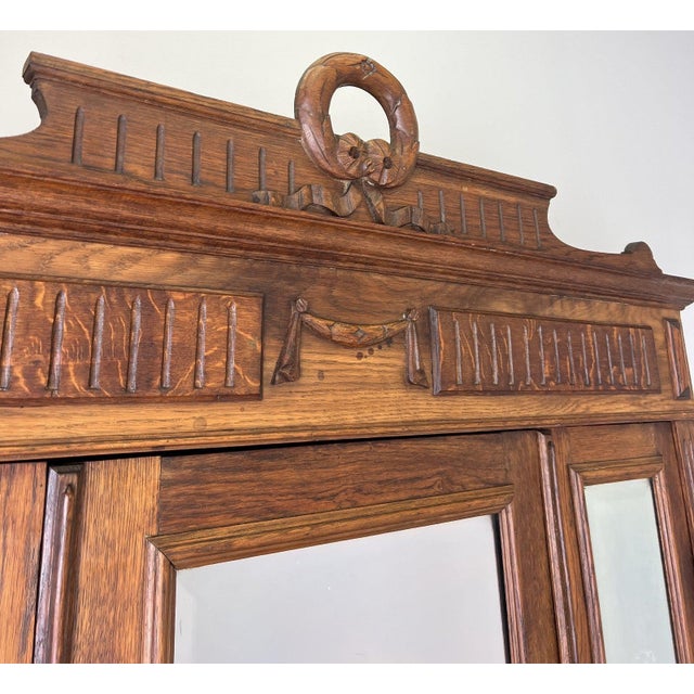 Wood French Wardrobe in Oak For Sale - Image 7 of 18
