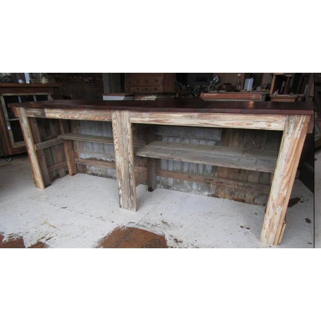 Large Victorian Shop Store Counter Made From Yellow Pine 1900s For Sale - Image 6 of 6
