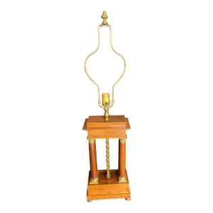 19th C French Empire Rosewood Gilt Bronze Ormolu Portico Clock Case Lamp