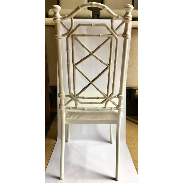 Mid-Century Modern Hollywood Regency Faux Bamboo Dining Chairs, Set of Six For Sale - Image 3 of 9