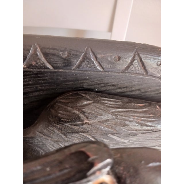 Mid 19th Century Eagle Wall Bracket Antique Black Forest Carved Glass Eye For Sale - Image 5 of 11