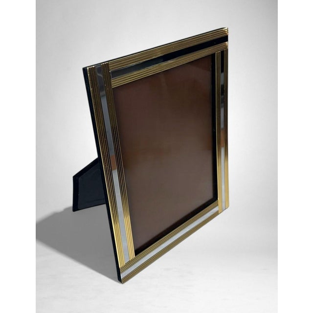 Romeo Rega Style Italian Brass and Steel Picture Frame For Sale - Image 12 of 18