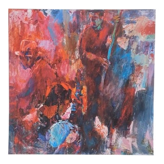 2004, Men With Musical Instruments, Figurative Abstract Art, Iris Giclee, Artist Randy Moberg For Sale