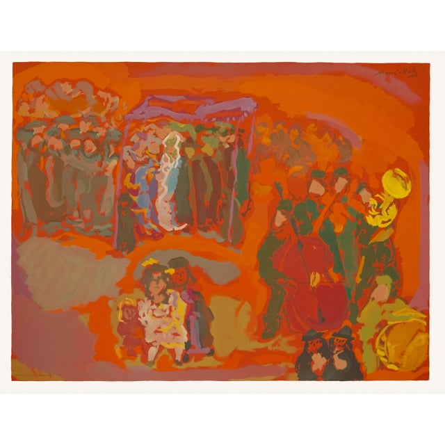 Large 1966 Emmanuel Mané-Katz Judaica Lithograph "Mariage : Le Bezetsen" (Wedding : The Bezetsen) For Sale