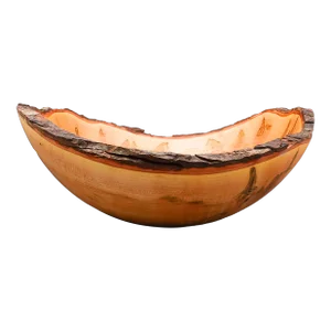 Late 20th Century Don Stinson Studios Canada Large Carved Bark Edge Maple Bowl