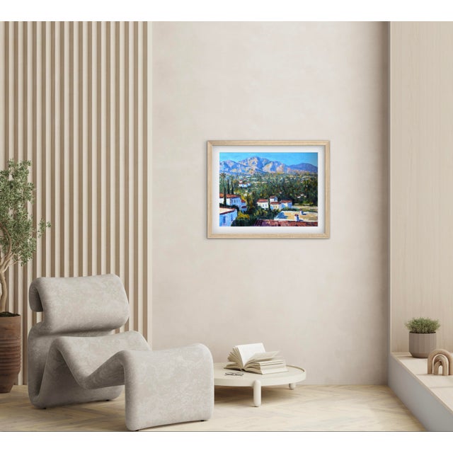 Terra Cotta Original Oil Painting – Santa Barbara View With the Santa Ynez Mountains For Sale - Image 8 of 9