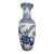 Vintage Hand-Painted Chinoiserie Floor Vase With Blue & White Floral and Avian Motif For Sale