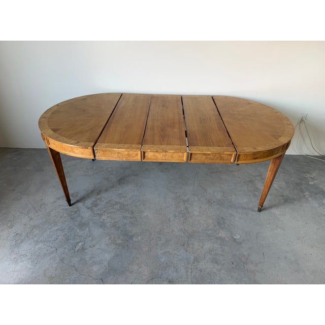 Wood Mid Century Modern Burl Wood Expandable Dining Table For Sale - Image 7 of 18