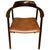 Beautiful curved back rest with a classic leather seat. Pair available. Price reflects one. Andrianna Shamaris. The Leader...