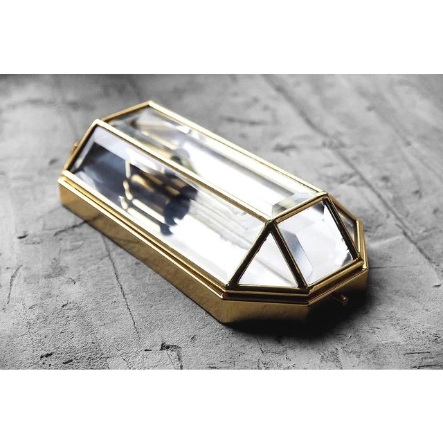 Mid-Century Modern Geometric Sconces in Brass, 1970s, Set of 2 For Sale - Image 10 of 11