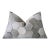 Luxury Gray Cowhide Leather Throw Pillow 16x24 | Handmade Hexagon Patchwork Designer Lumbar Cushion For Sale
