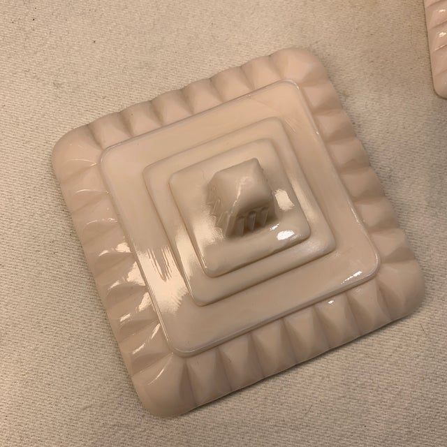 Vintage Jeannette Shell Pink Milk Glass Covered "Wedding Box" For Sale - Image 4 of 6