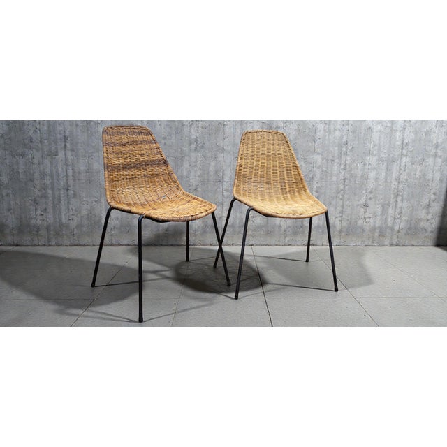 Wicker Basket Chairs attributed to Gian Franco Legler, 1950s-1960s, Set of 2 For Sale - Image 11 of 11