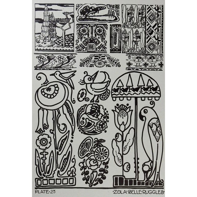 Art Deco Vingage 1920's Art Deco Design Serigraph For Sale - Image 3 of 3