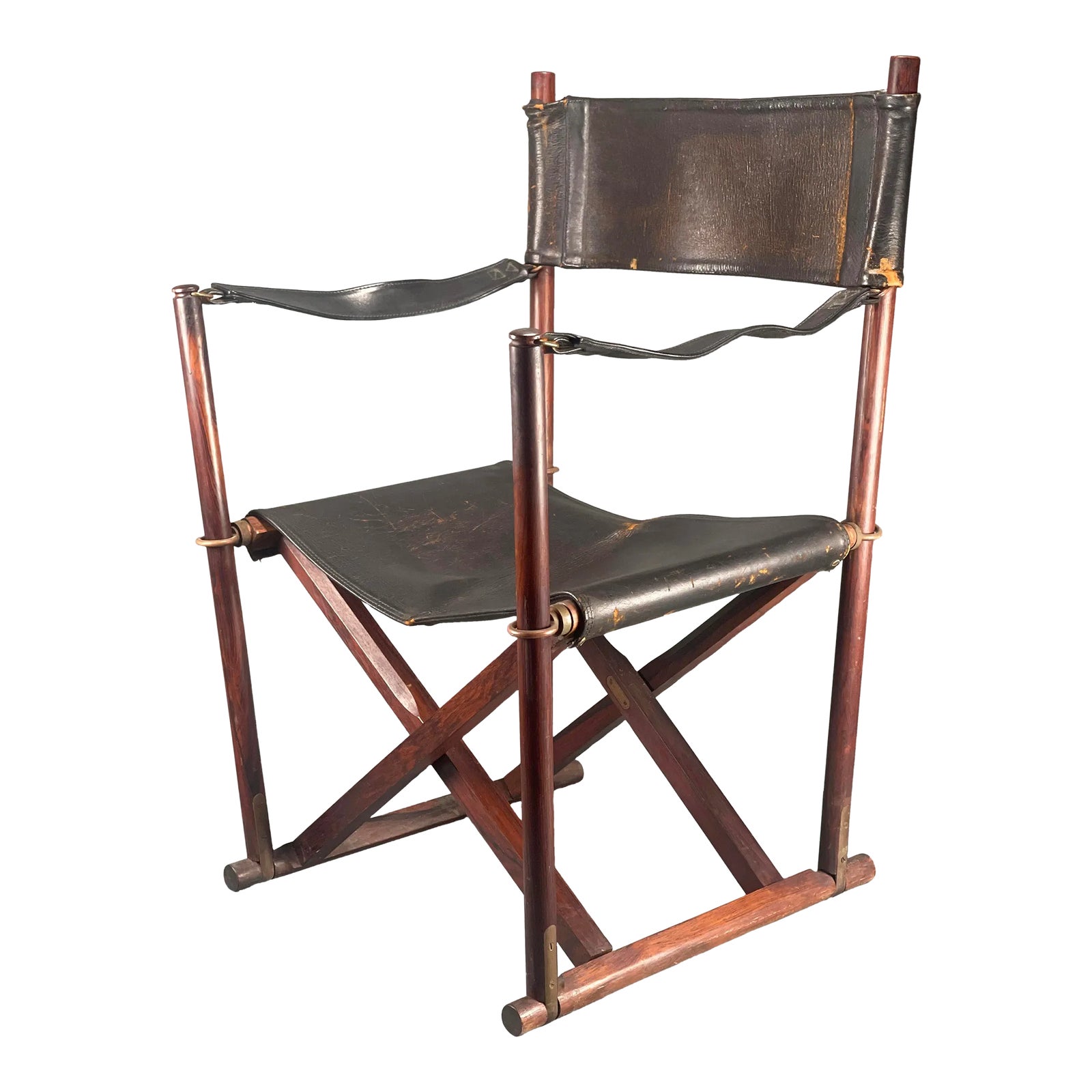 Vintage 1960's Mogens Koch Mk-16 Rosewood and Leather Sling Seat