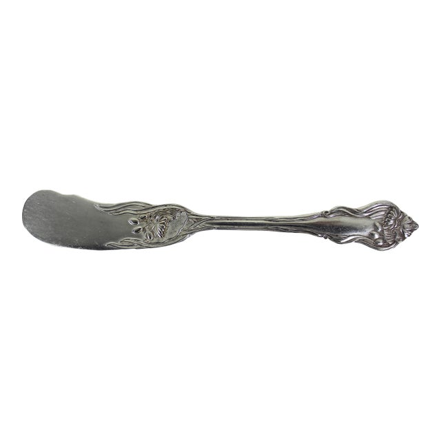 Vintage Silverplate Art Nouveau Butter Spreader Knife For Sale